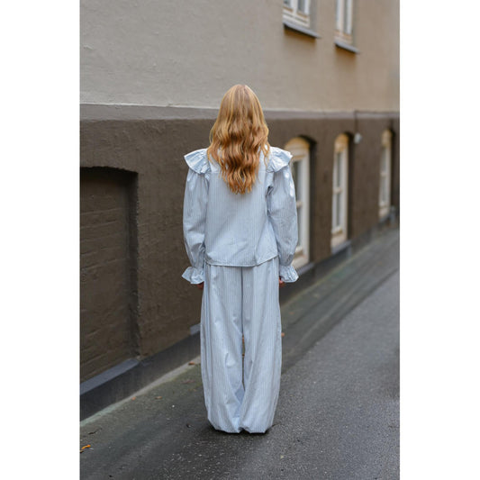 A-View Darcy Bluse Lyseblå Stribet