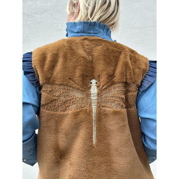 Gaspar Duffy Frill Vest Khaky