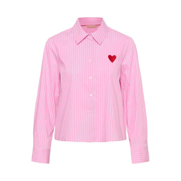 Culture Ebony Short Bluse Pink Stribet
