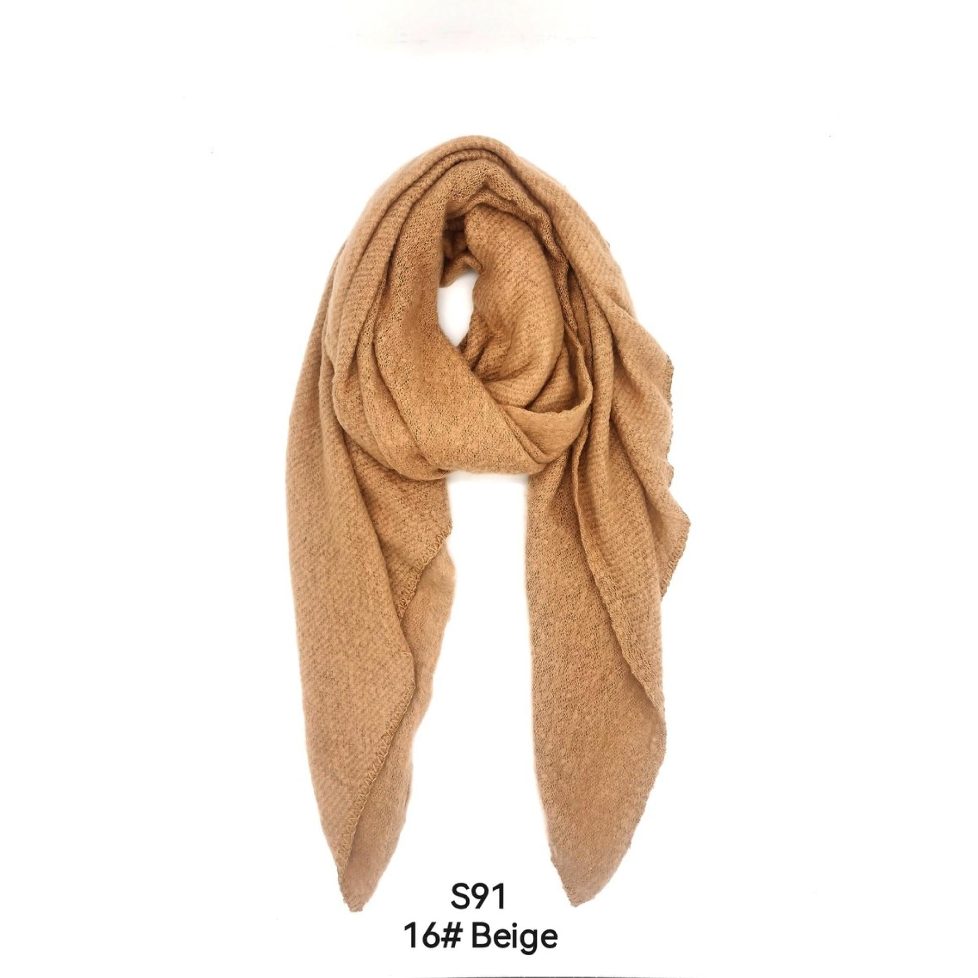 Italy Style Strik Tørklæde Camel-Beige