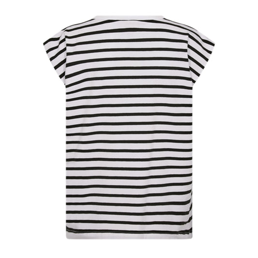 Freequent Fenjal T-Shirt hvid Brun Stribet