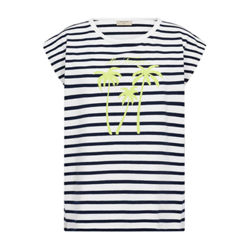 Freequent Fenjal T-Shirt Hvid Blå Stribet