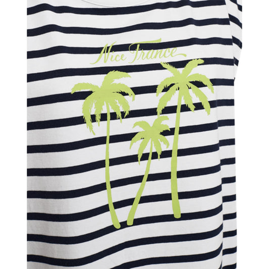 Freequent Fenjal T-Shirt Hvid Blå Stribet