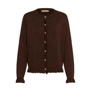 Culture Clare Annemarie Frill Cardigan Coffee Bean Melange