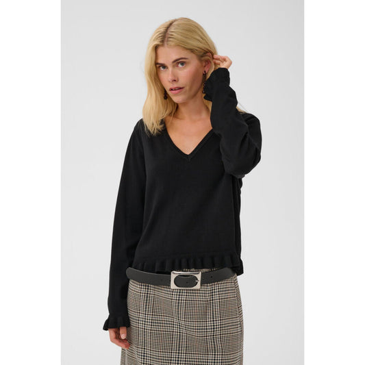 Culture Clare Annemarie Frill V-Neck Sort