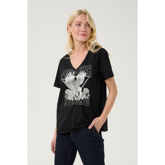 Culture Gith Bronx T-Shirt Sort M. Sølv Print