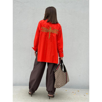 Gaspar Goa Logo Bluse Orange