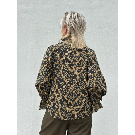 Gaspar Himalaya Flower Bluse Sort Mix