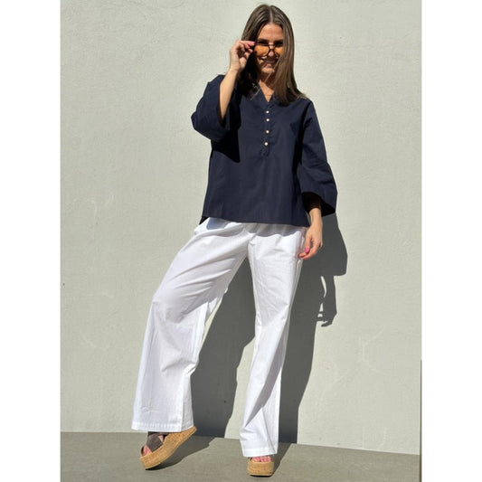 Gaspar Honolulu Poplin Buks Hvid