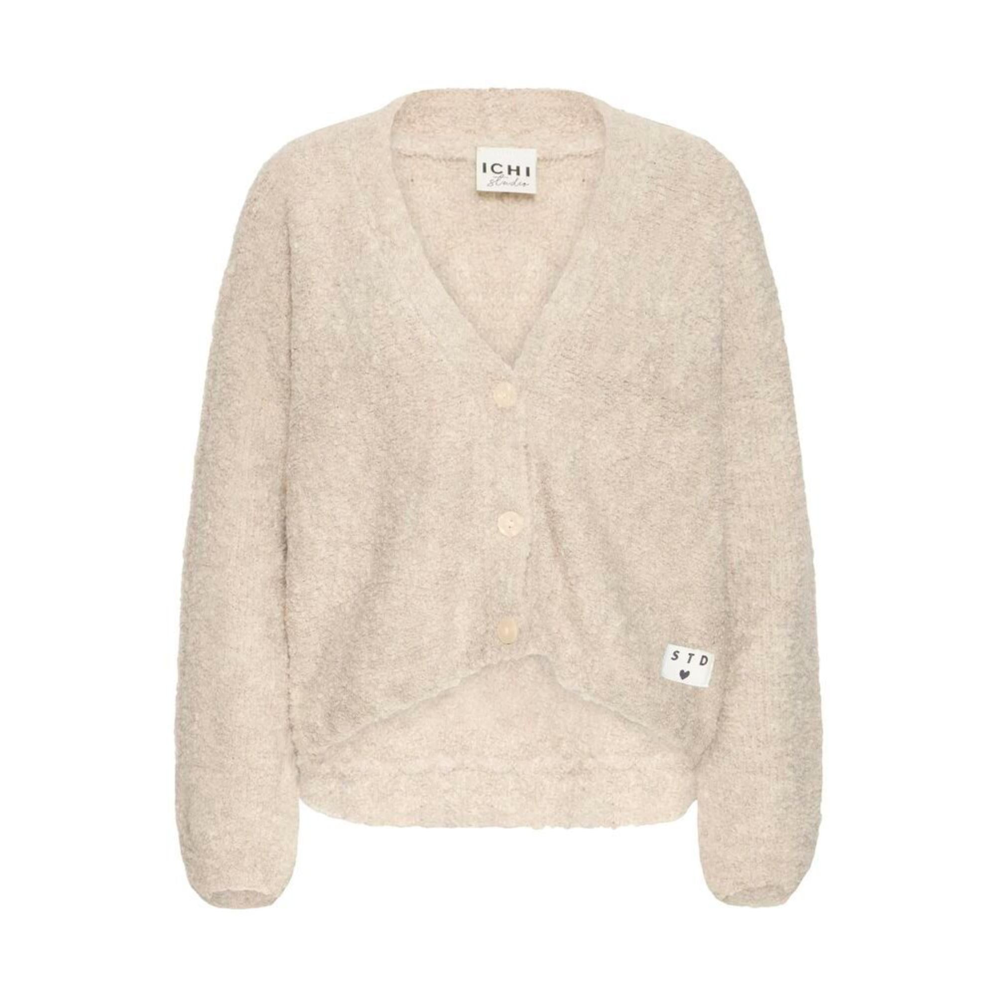 ICHI Blarisa Strik Cardigan Almond Milk