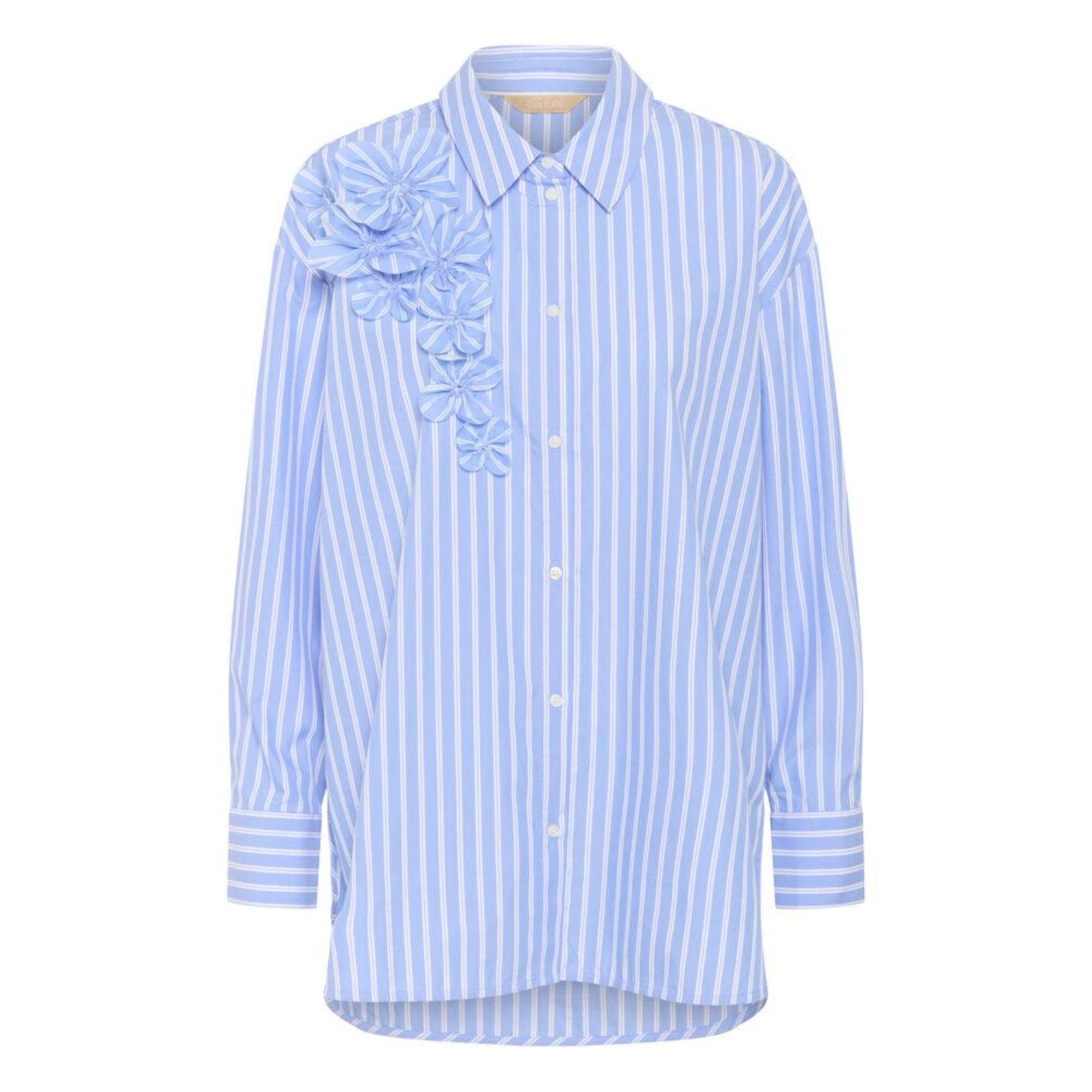 Culture Lora Bluse Blå Hvid Stribet