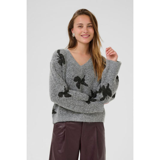 Culture Freya Strik Mid Grey Melange W. Black