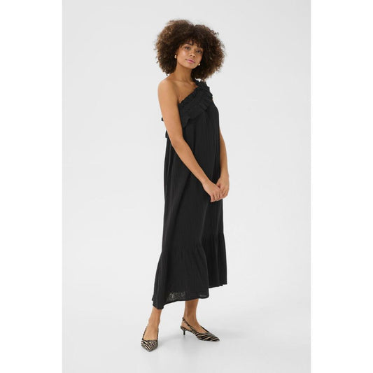 Culture Elina One Shoulder Kjole Sort