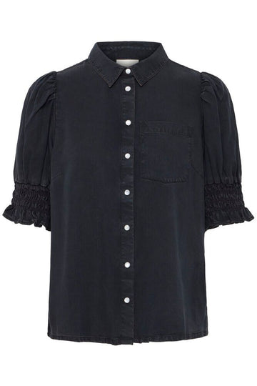 ICHI Borgie Bluse Sort Denim