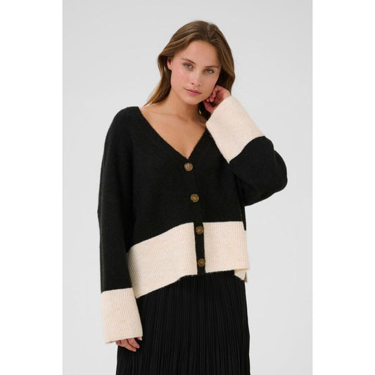 Culture Nicky Kimmy Cardigan Sort M. Offwhite