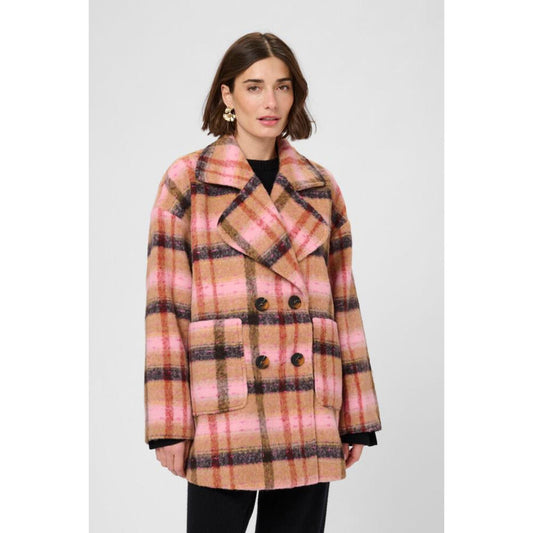 Culture Shila Coat Brown Red Check
