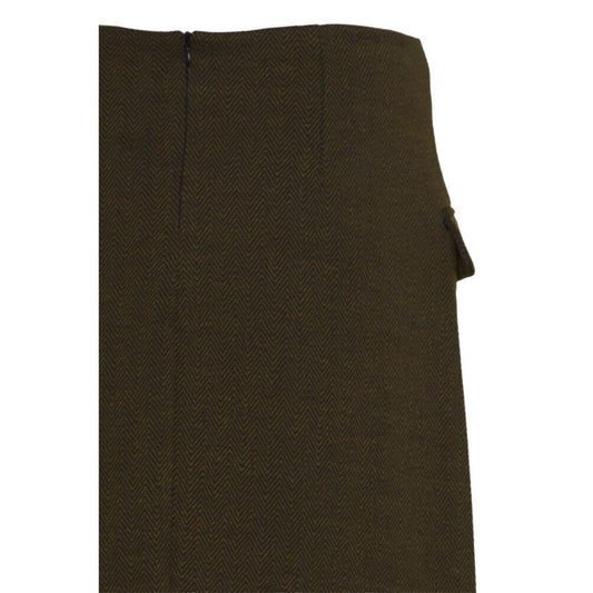 ICHI Kate Jacquard Nederdel Kort Brun Sort