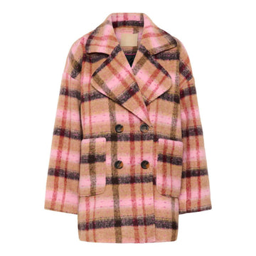 Culture Shila Coat Brown Red Check