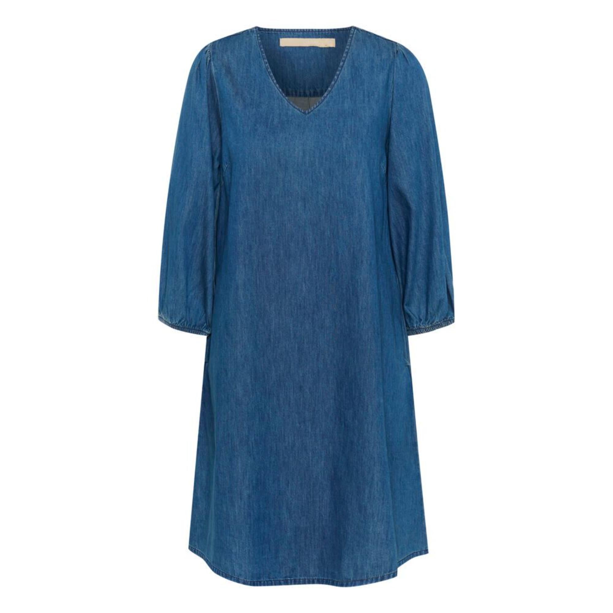 Culture Livie Arpa Kort Kjole Dark Blue Wash