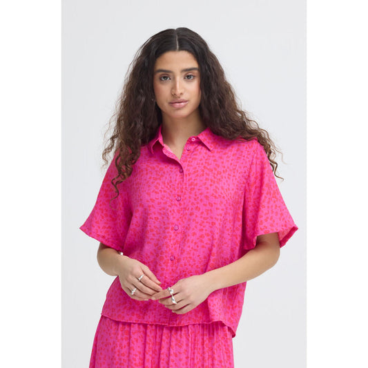 ICHI Jeeva Bluse Pink Rød Mix