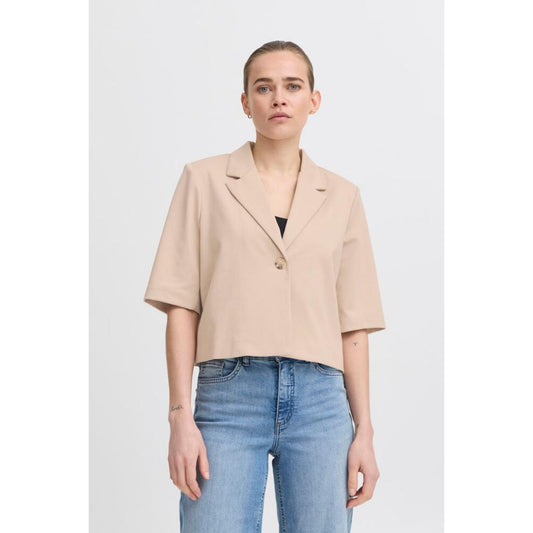 ICHI Kate Sus Cropped Blazer Doeskin