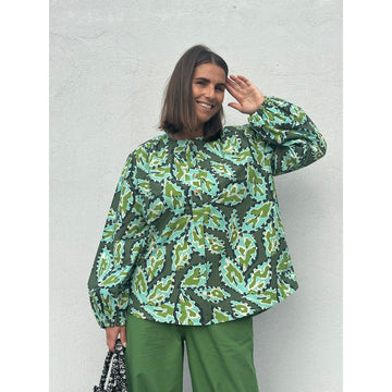 Gaspar Læsø Print Bluse Green