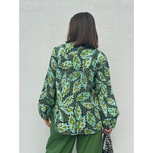 Gaspar Læsø Print Bluse Green