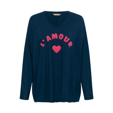 Culture Amour Sweatshirt Strik Blå