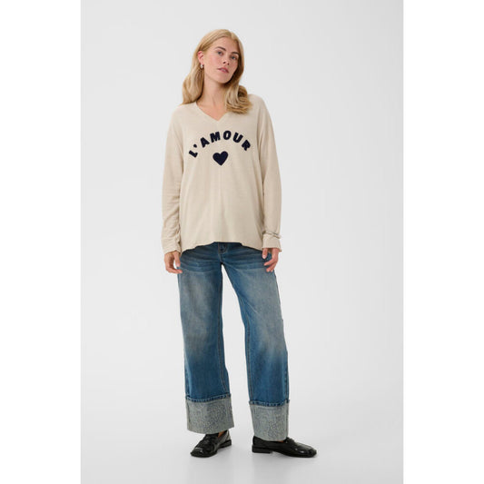 Culture Amour Sweatshirt Strik Dune Melange
