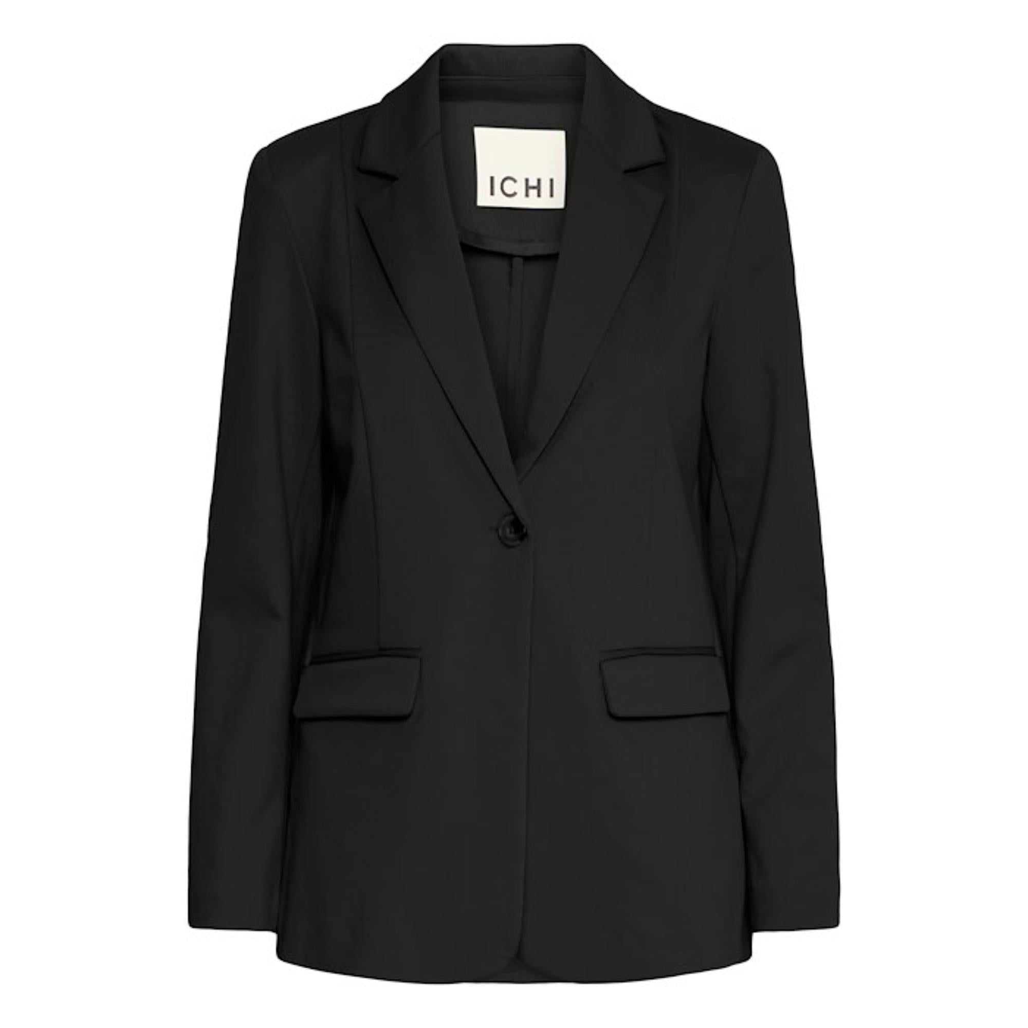 ICHI Kate Blazer Lang Lidt Oversize Sort