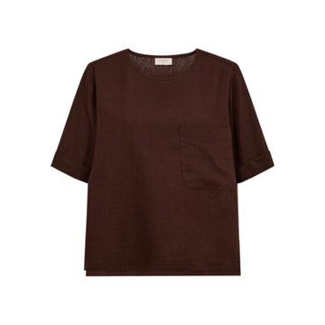 Freequent Lava SS Bluse Brun