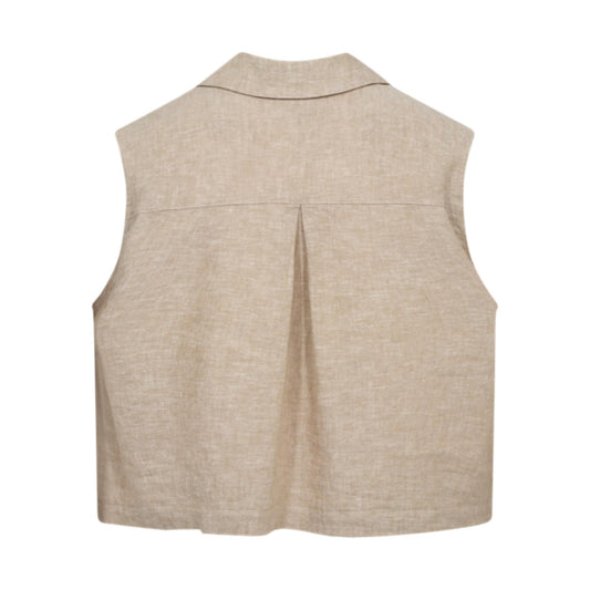 Freequent Lava Vest Sand Melange