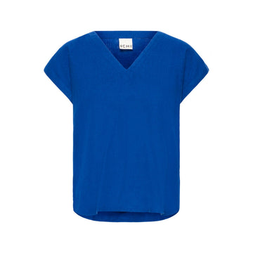 ICHI Linno SS Bluse Blå