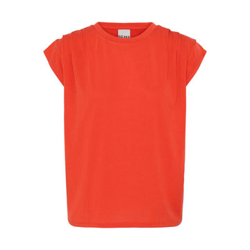 ICHI Lisken T-Shirt Top Rød