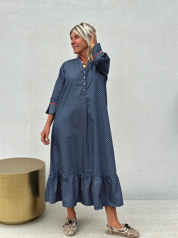 Gaspar Loule Denim Kjole Blue Print