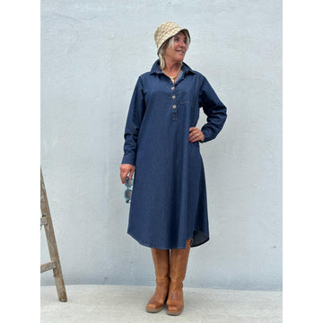Gaspar Lucca Denim Kjole Dark Blue