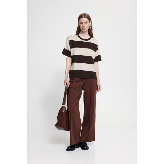 ICHI Luls Loose Strik Brun Beige Melange