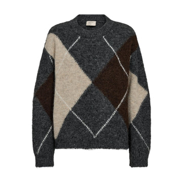 Freequent Lulu Strik Grå, Brun, Offwhite