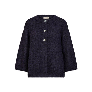 Freequent Lulu Cardigan Night Shade - Lilla Melange