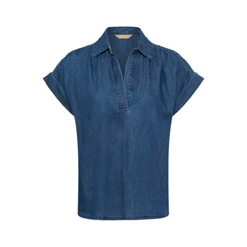Culture maxi arpa Capsleeve Bluse Medium Blå Denim