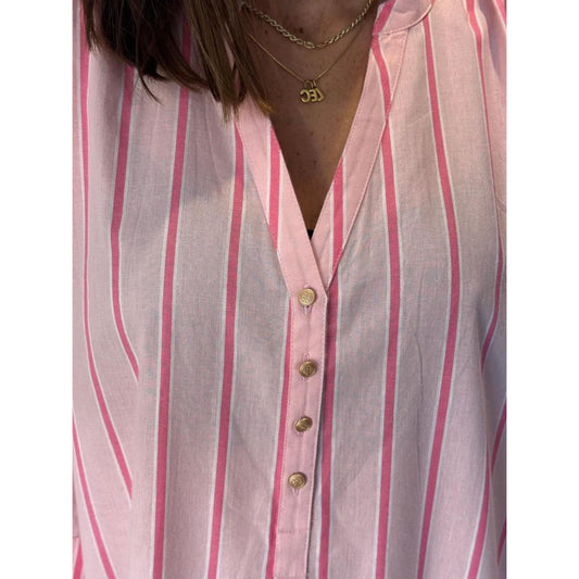 Gaspar Mumbai Stribet Kjole Rosa Mix