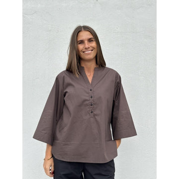 Gaspar Mumbai Poplin Bluse Brun