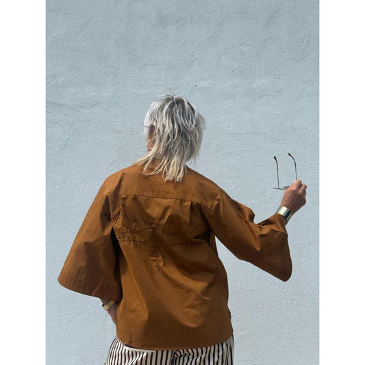 Gaspar Mumbai Poplin Bluse Nougat