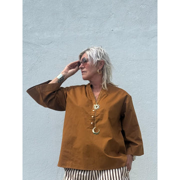 Gaspar Mumbai Poplin Bluse Nougat