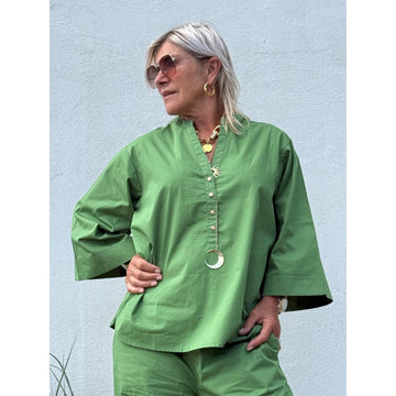 Gaspar Mumbai Poplin Bluse Apple Green