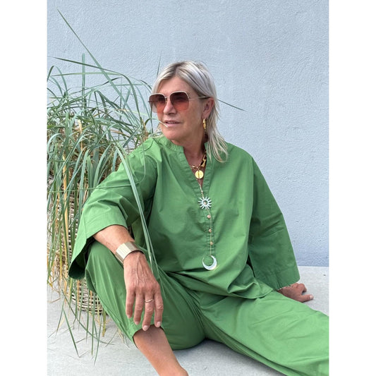 Gaspar Mumbai Poplin Bluse Apple Green