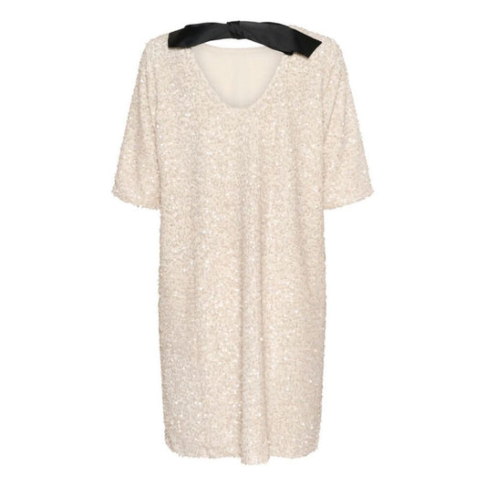 Culture Nali Kjole Whitecap Hvide Palietter