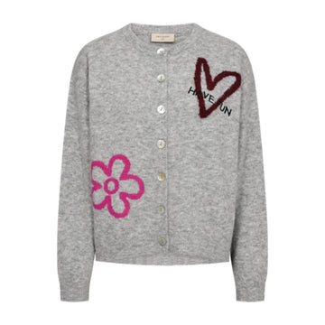 Freequent Nomas Strik Cardigan Mid Grey Melange