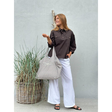 Gaspar Oslo Poplin Bluse Chocolate