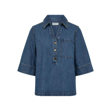 Freequent Lisea Bluse Medium Blue Denim